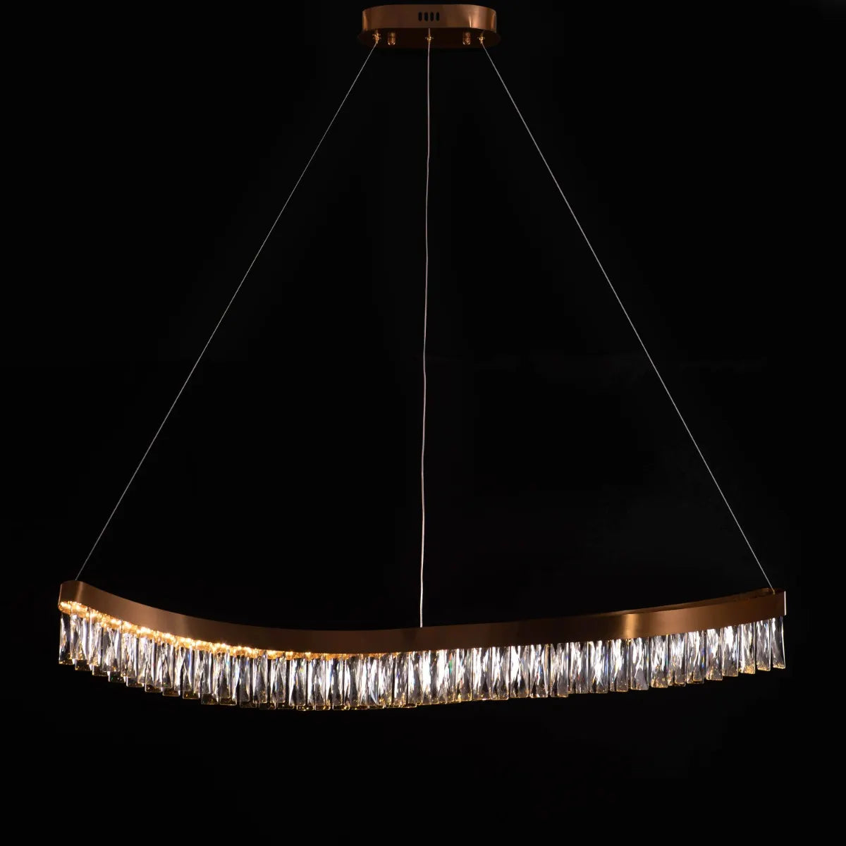 Through The Fire Long Crystal Chandelier