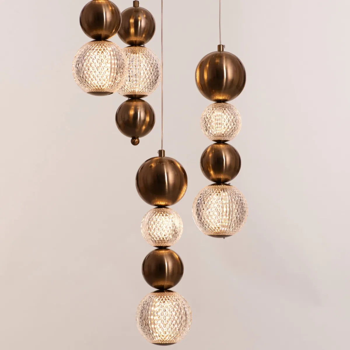 Meant For Me (Gold, Dimmable LED with Remote Control) Double Height Chandelier