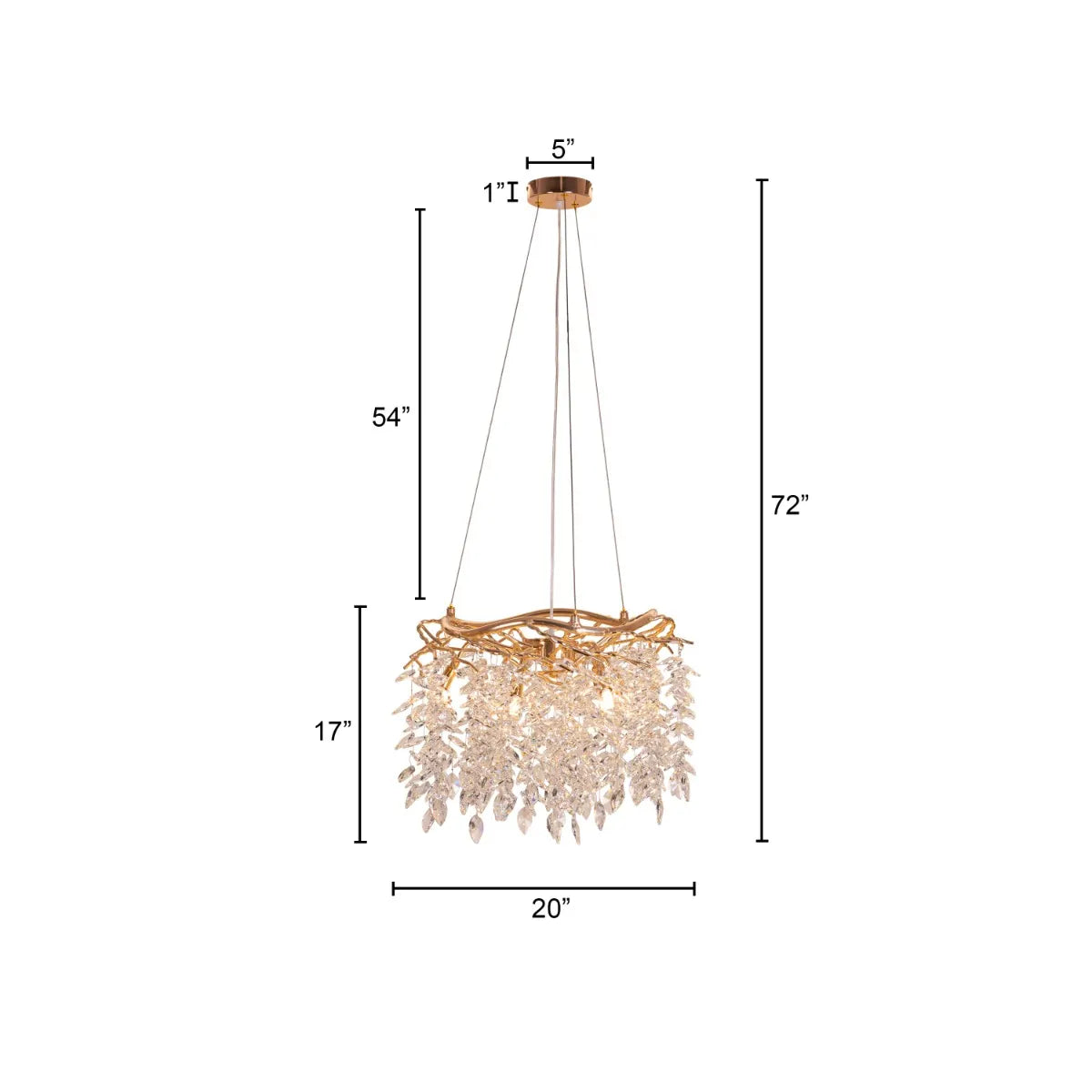 Moral Of The Story tree branch crystal chandelier with nature-inspired design.