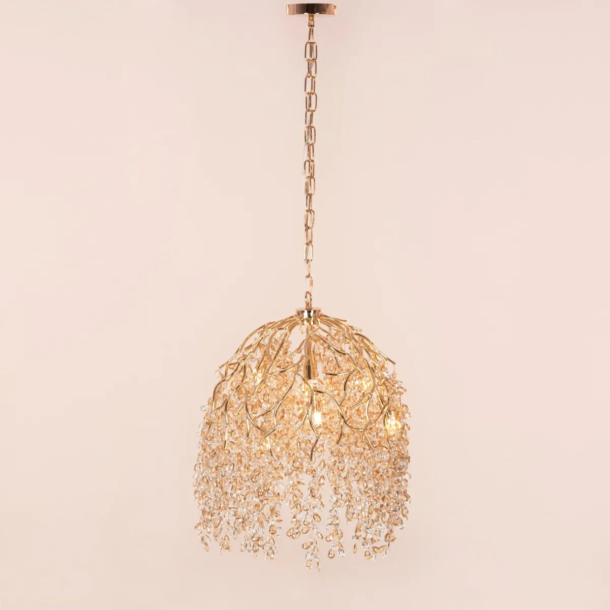 Poets That Write (Small, Gold) Tree Branch Crystal Chandelier