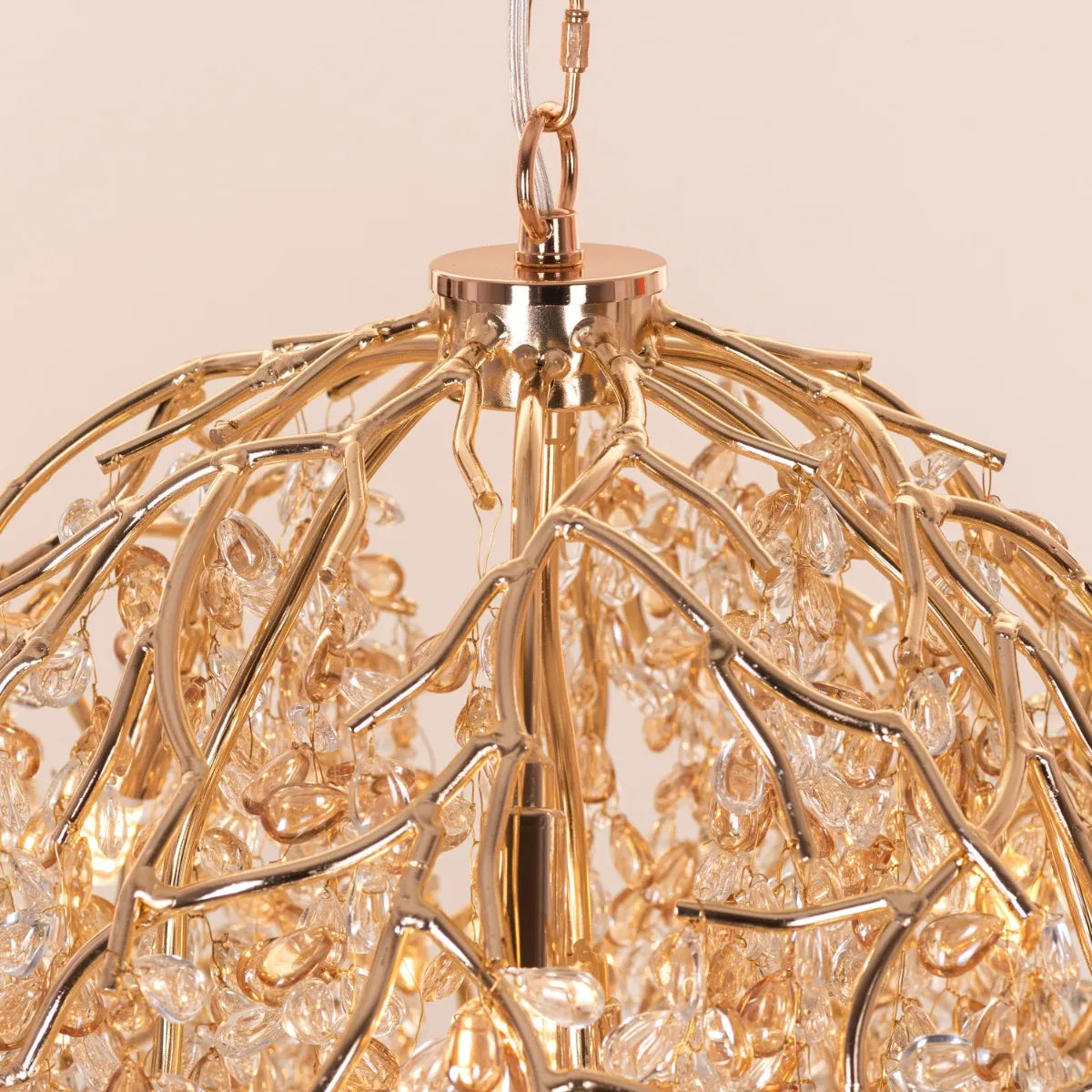 Poets That Write (Small, Gold) Tree Branch Crystal Chandelier