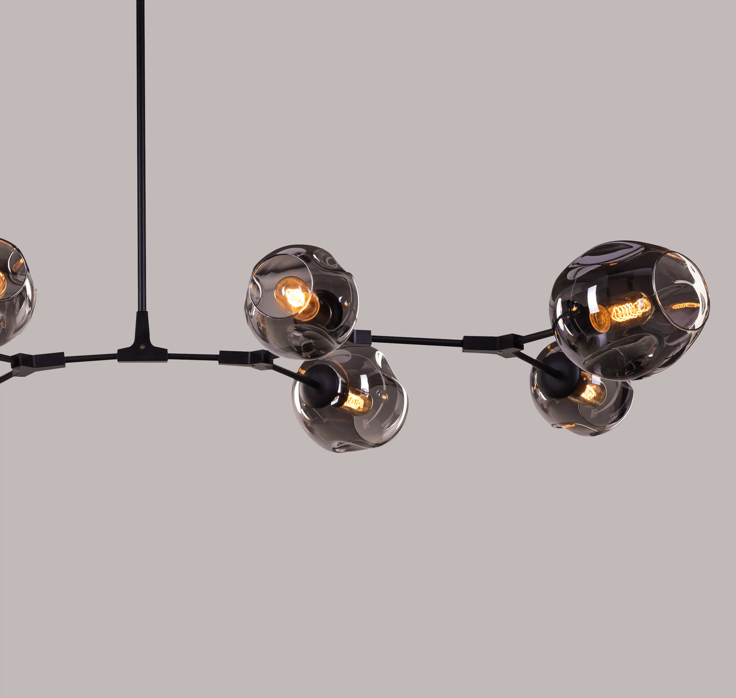 Games People Play (Large, Black, Smokey Grey) Glass Chandelier