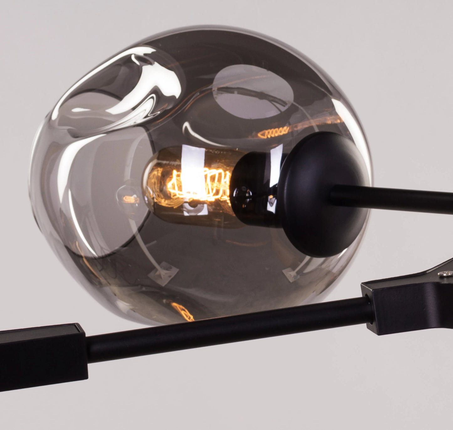 Games People Play (Large, Black, Smokey Grey) Glass Chandelier