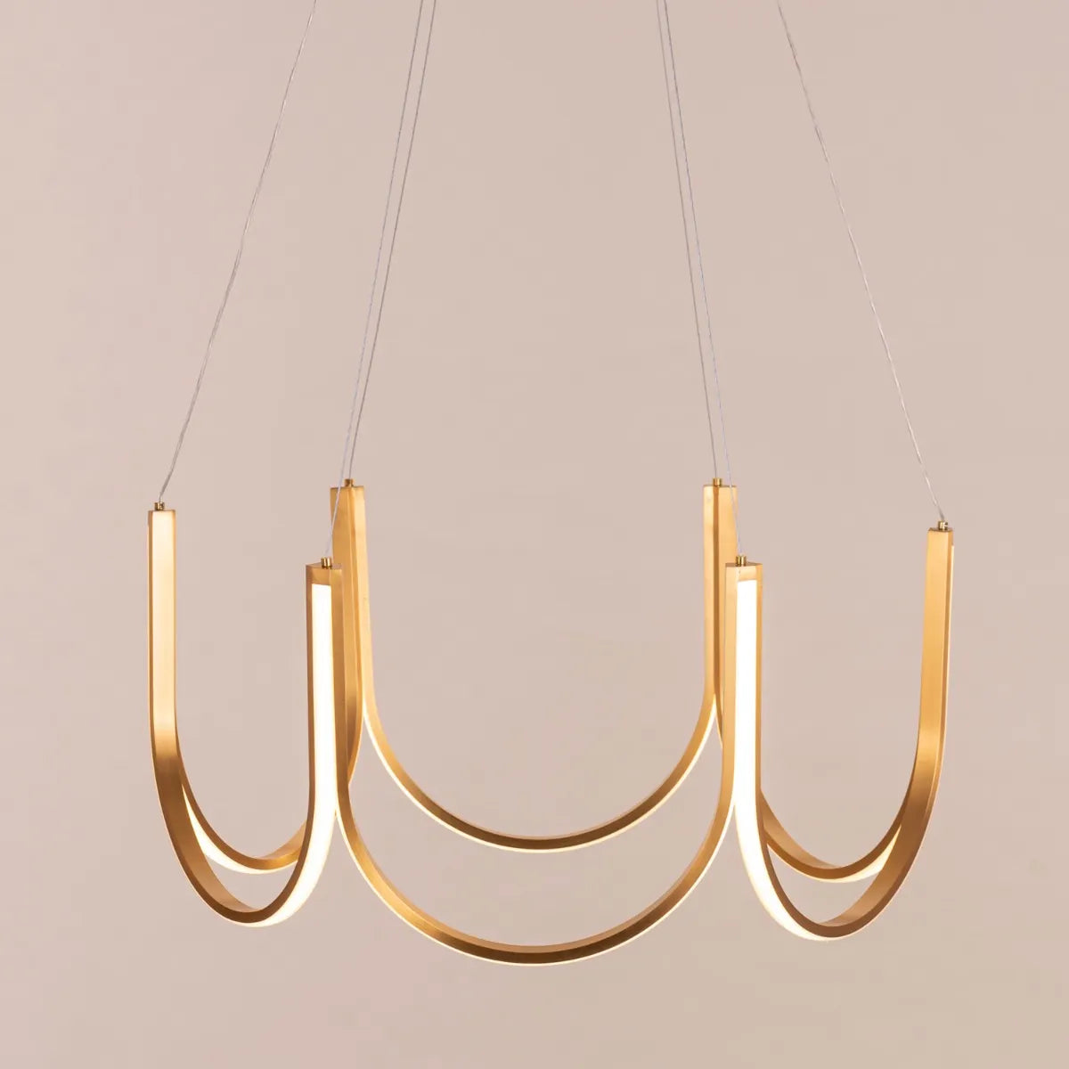 Medium gold chandelier with dimmable LED lights