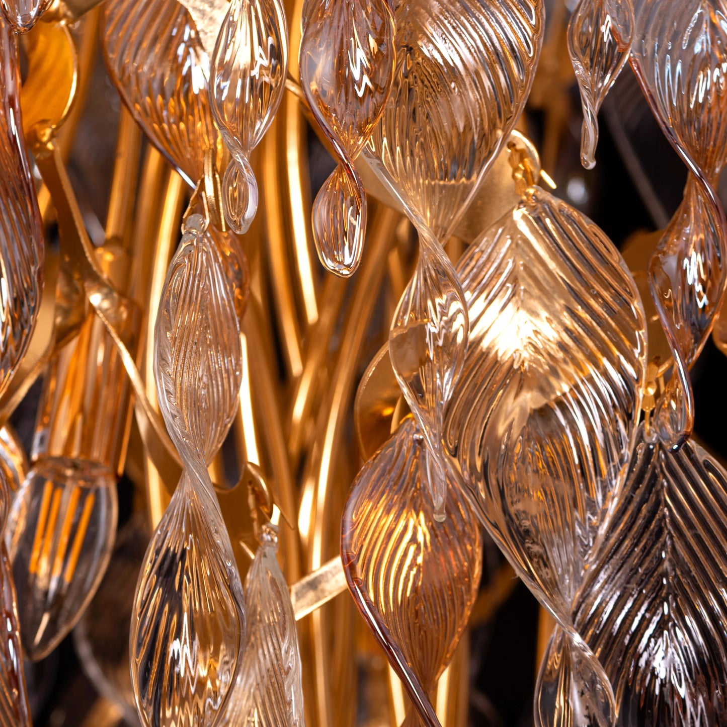 Golden Hour Chandelier in gold and amber finish