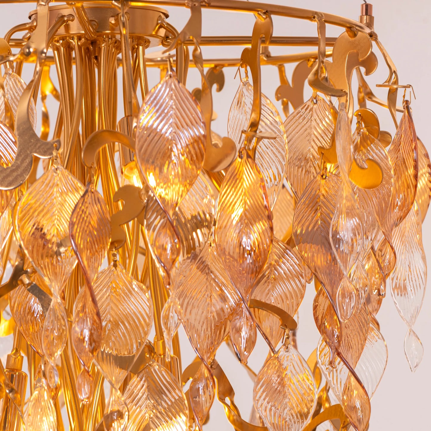 Golden Hour (Gold, Amber) Crystal Double Height Chandelier