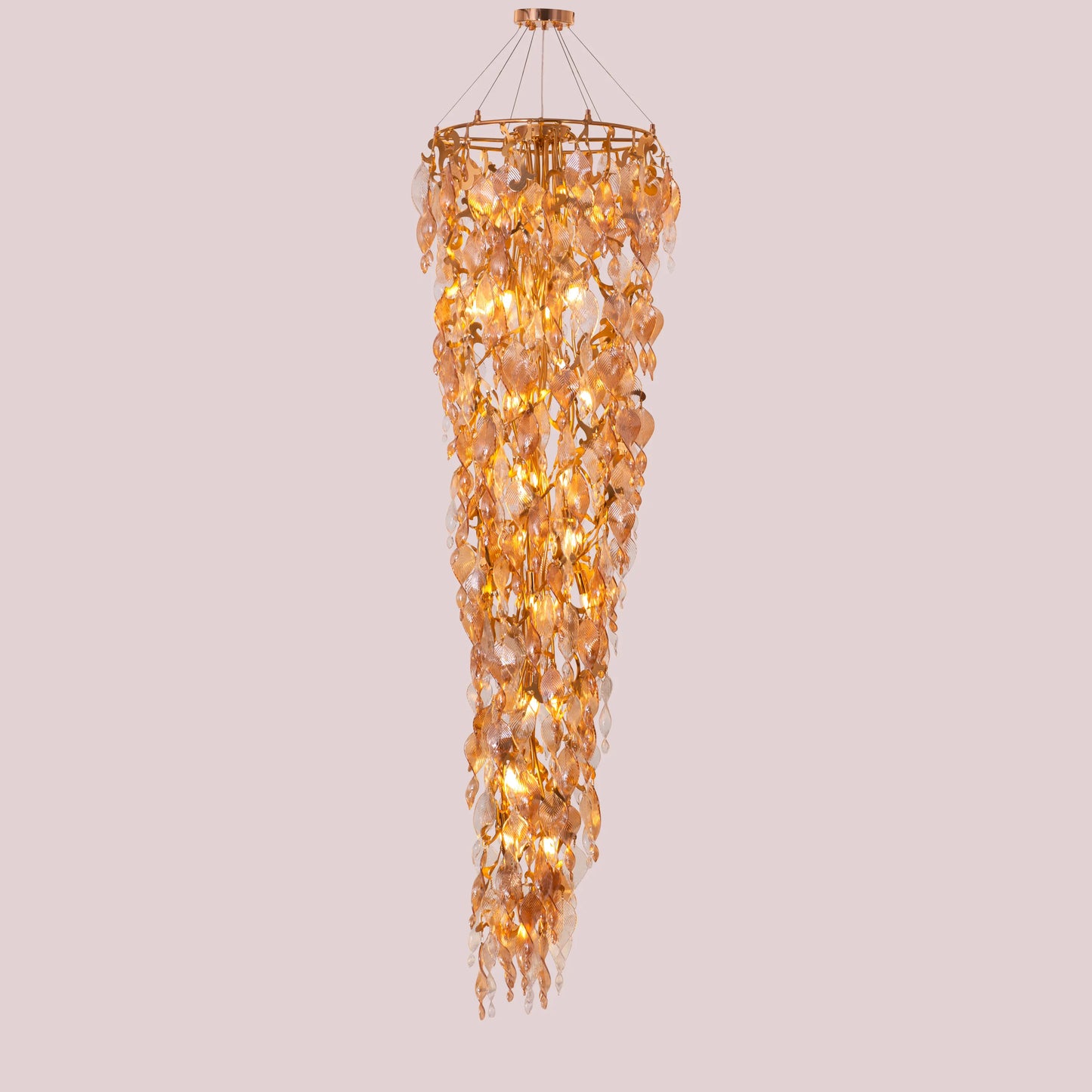 Golden Hour Chandelier in gold and amber finish