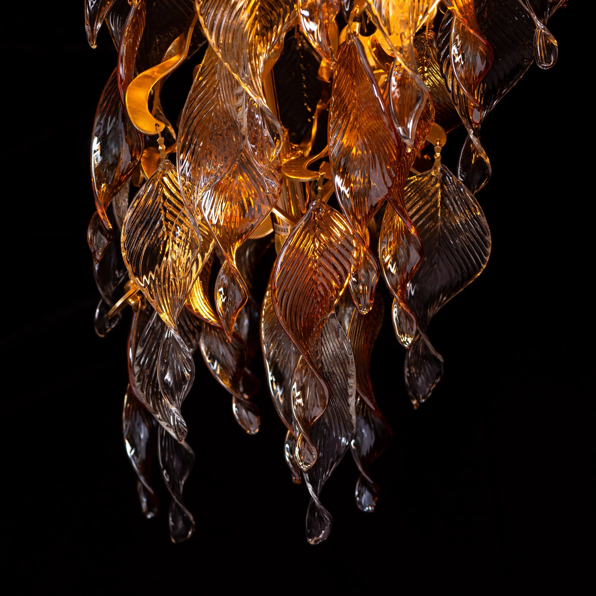 Golden Hour Chandelier in gold and amber finish