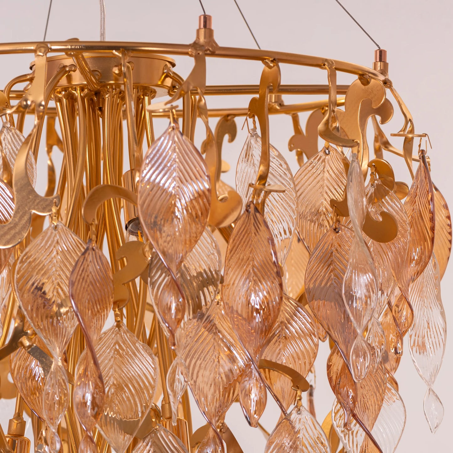 Golden Hour (Gold, Amber) Crystal Double Height Chandelier