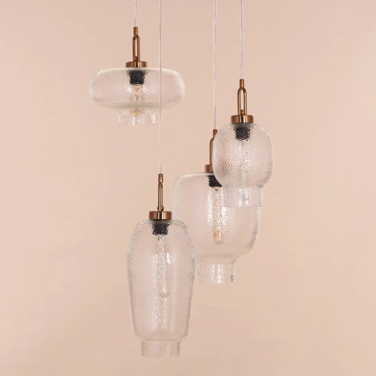 Take Me Traveling (Small, Gold) Glass Chandelier