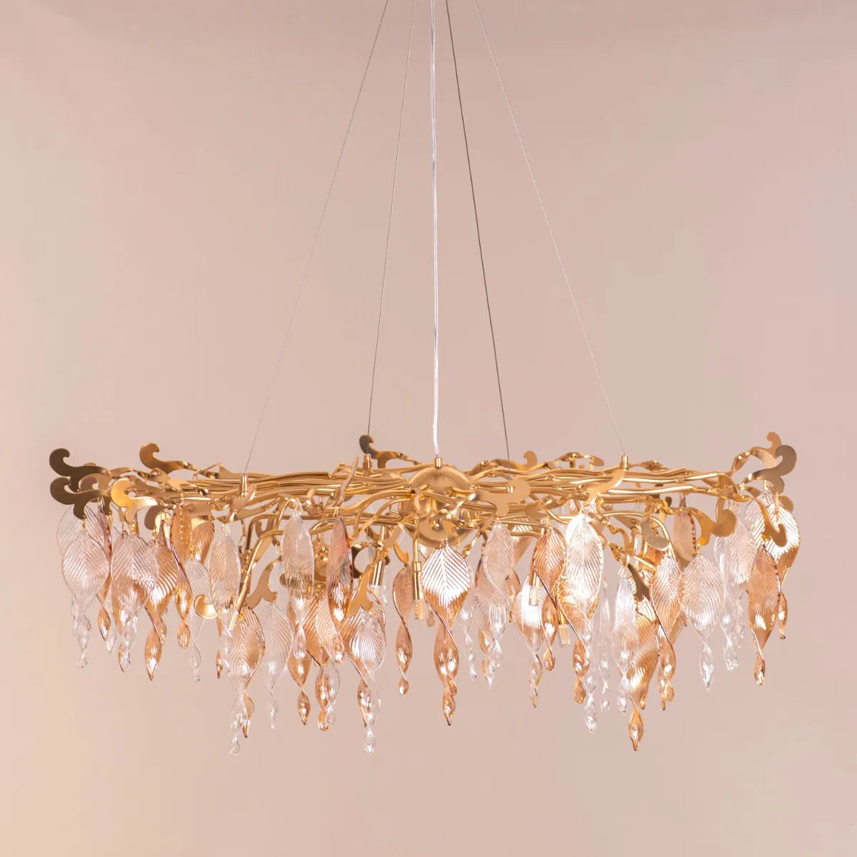 Golden Hour Chandelier in gold finish