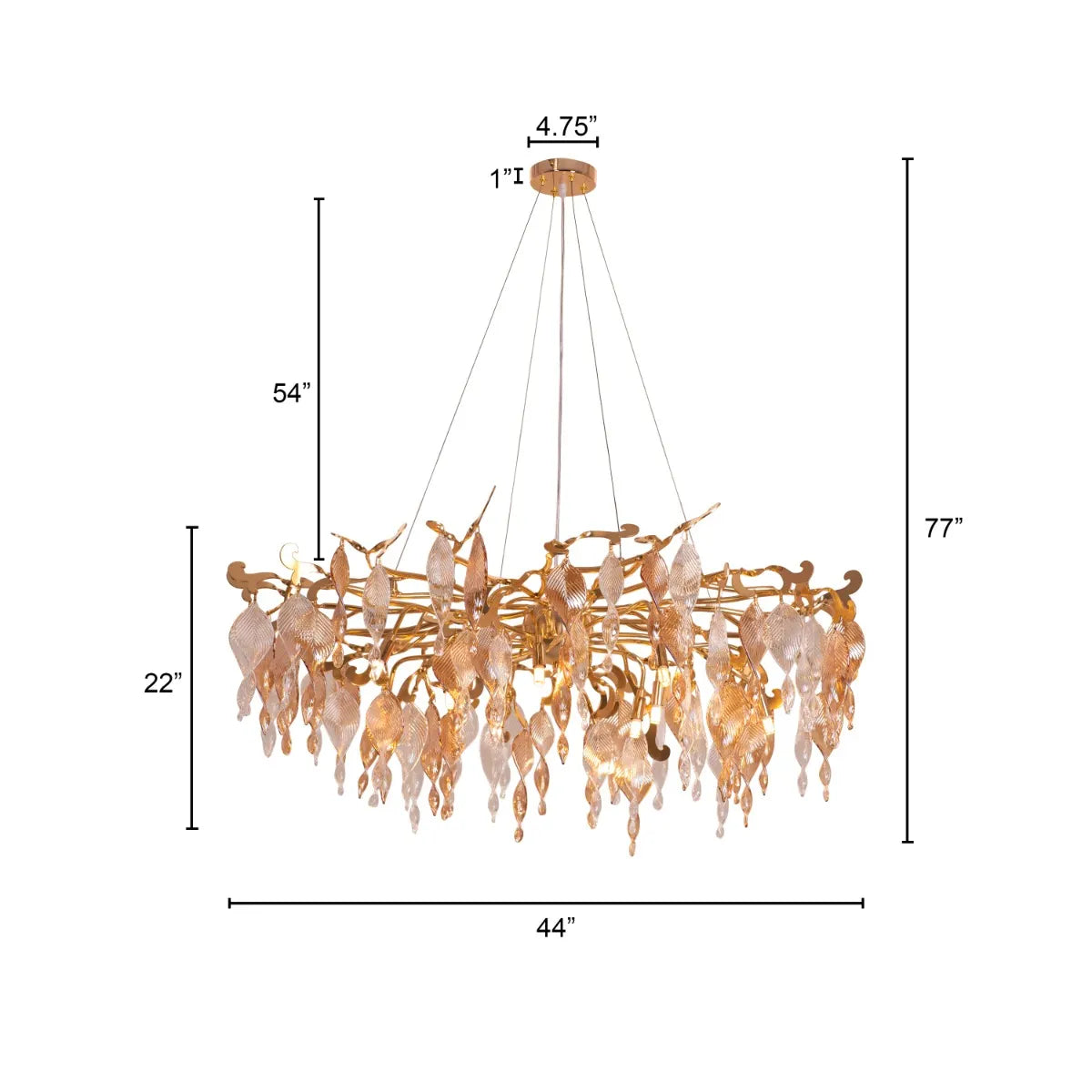 Golden Hour Chandelier in gold finish