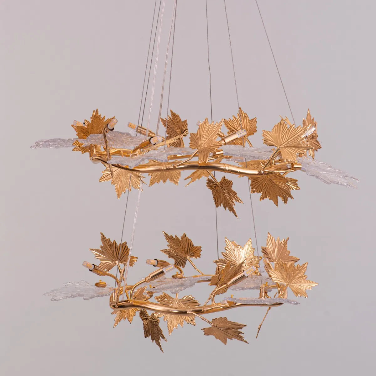 Falling For Flowers Chandelier in gold finish