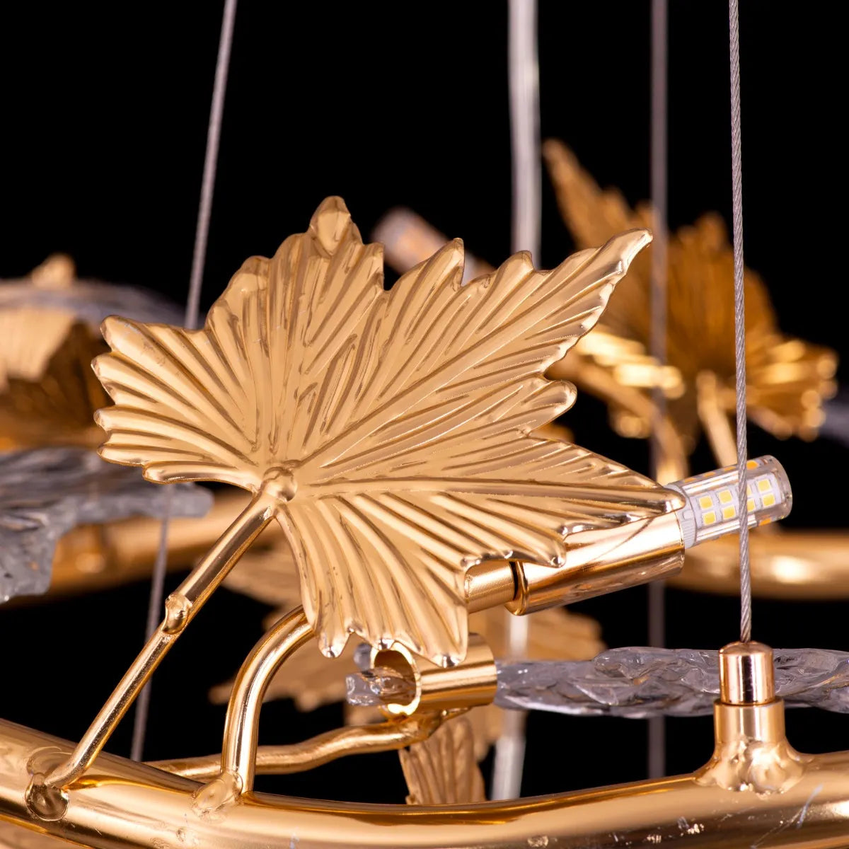 Falling For Flowers (Large, Gold) 1,2-Layer Tree Branch Crystal Chandelier