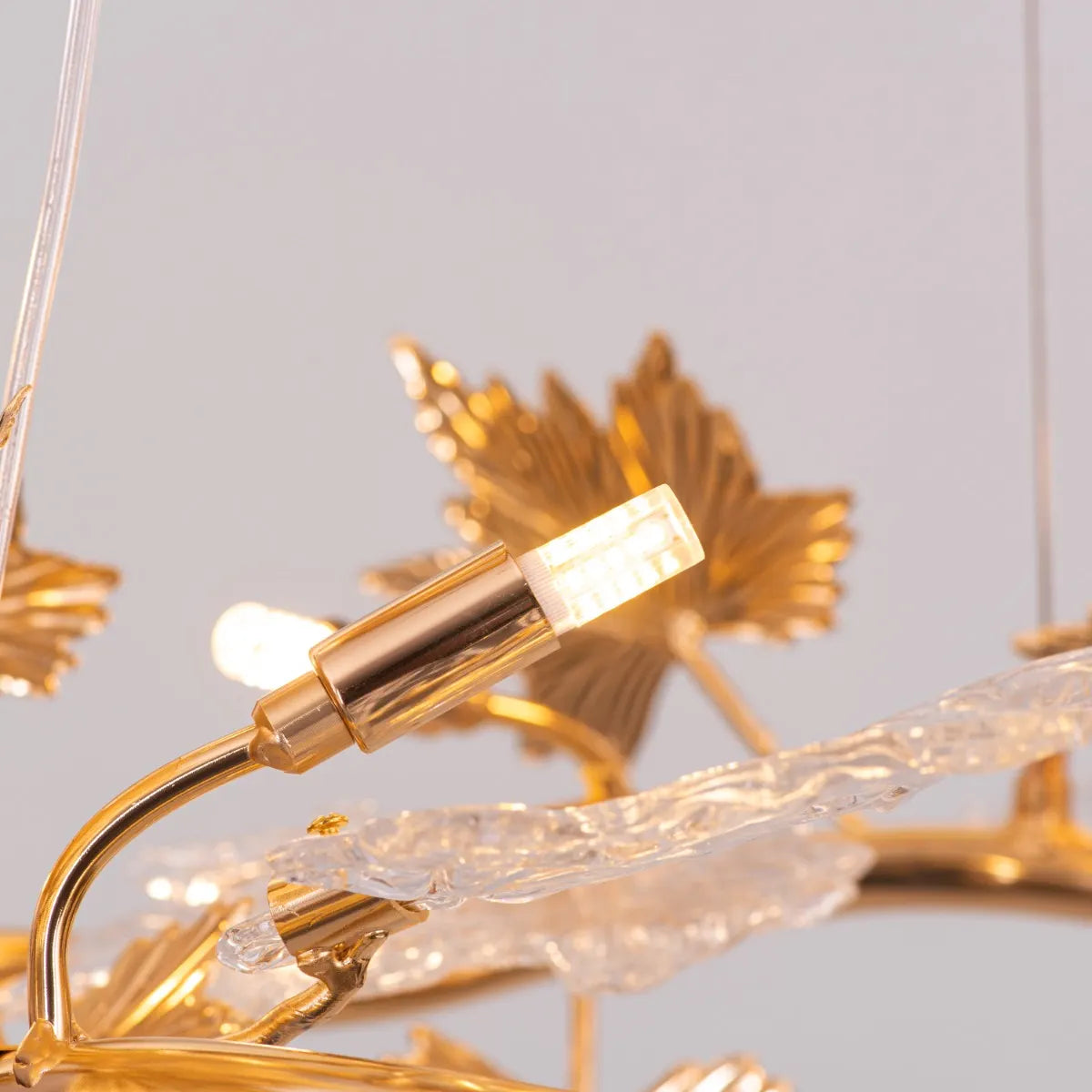 Falling For Flowers (Large, Gold) 1,2-Layer Tree Branch Crystal Chandelier