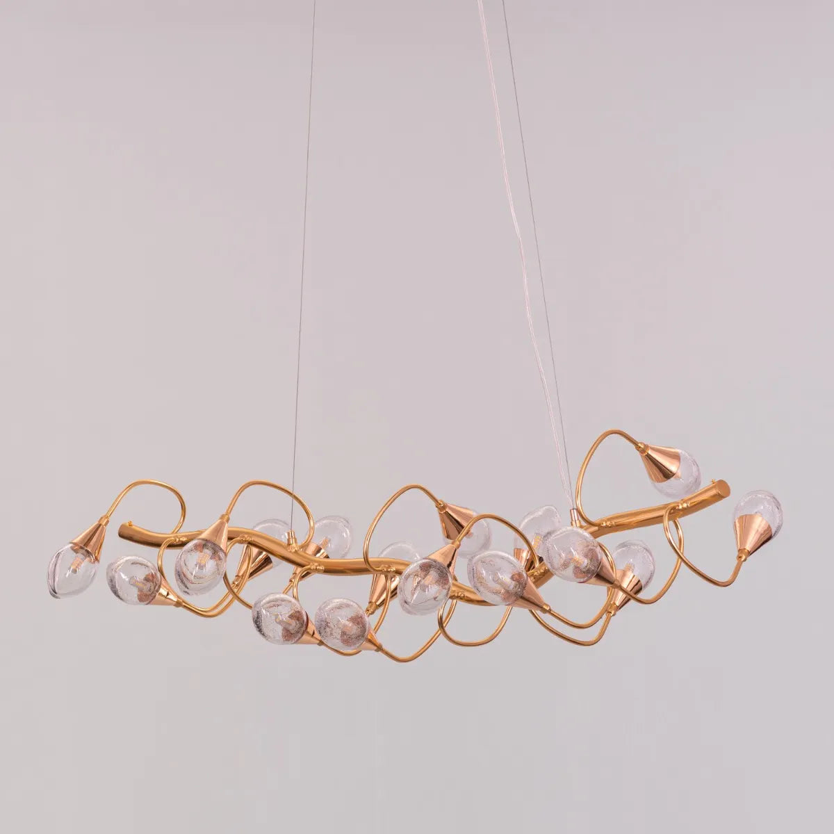 Fields Forever (Large, Gold) Tree Branch Bubble Glass Chandelier