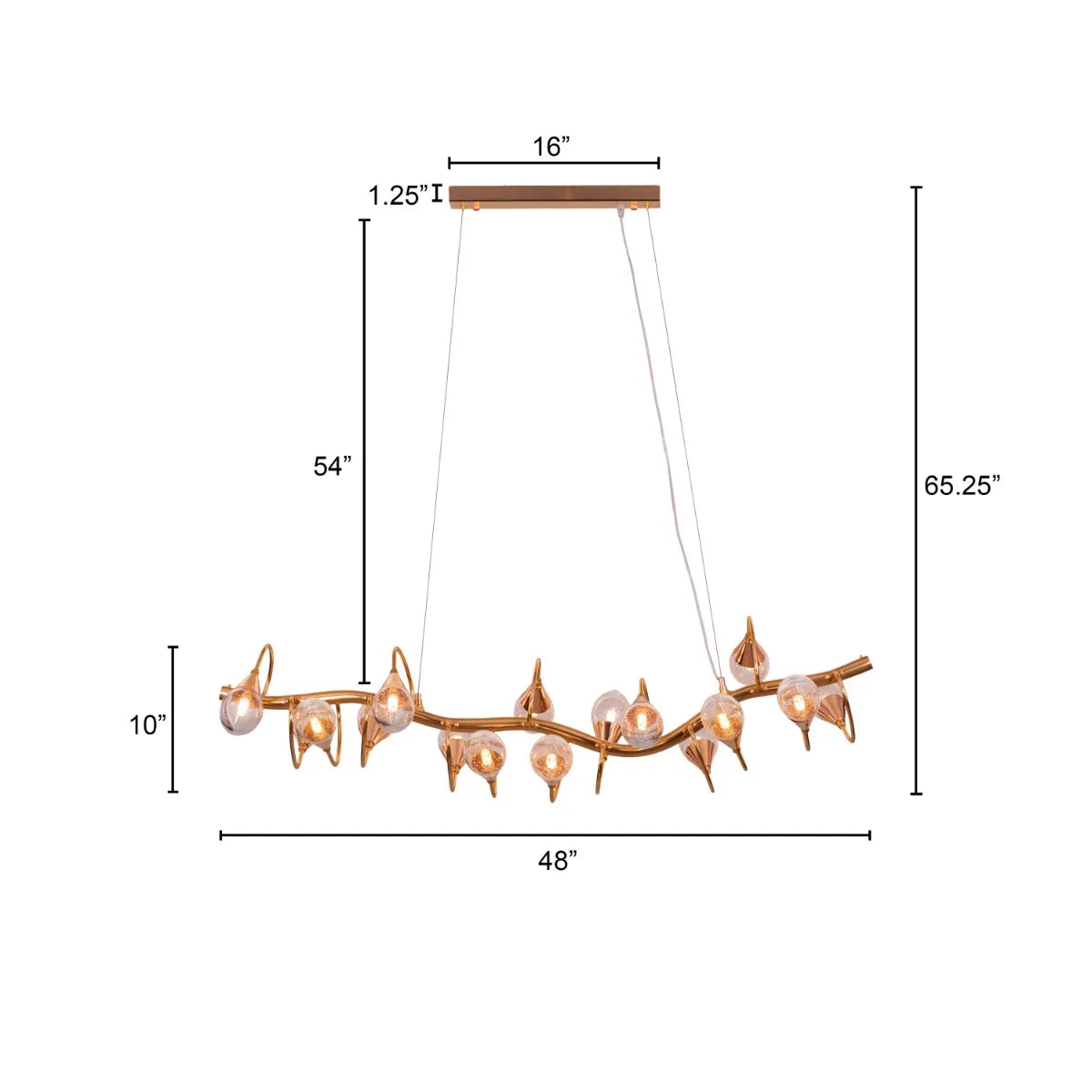 Fields Forever Chandelier in gold finish