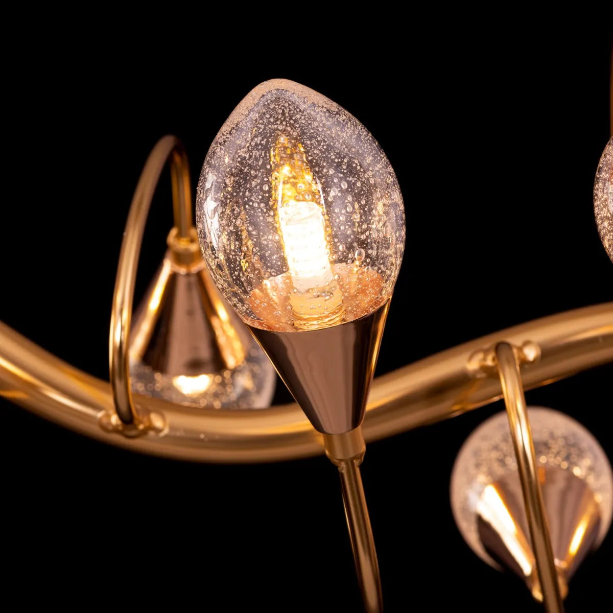 Fields Forever (Large, Gold) Tree Branch Bubble Glass Chandelier