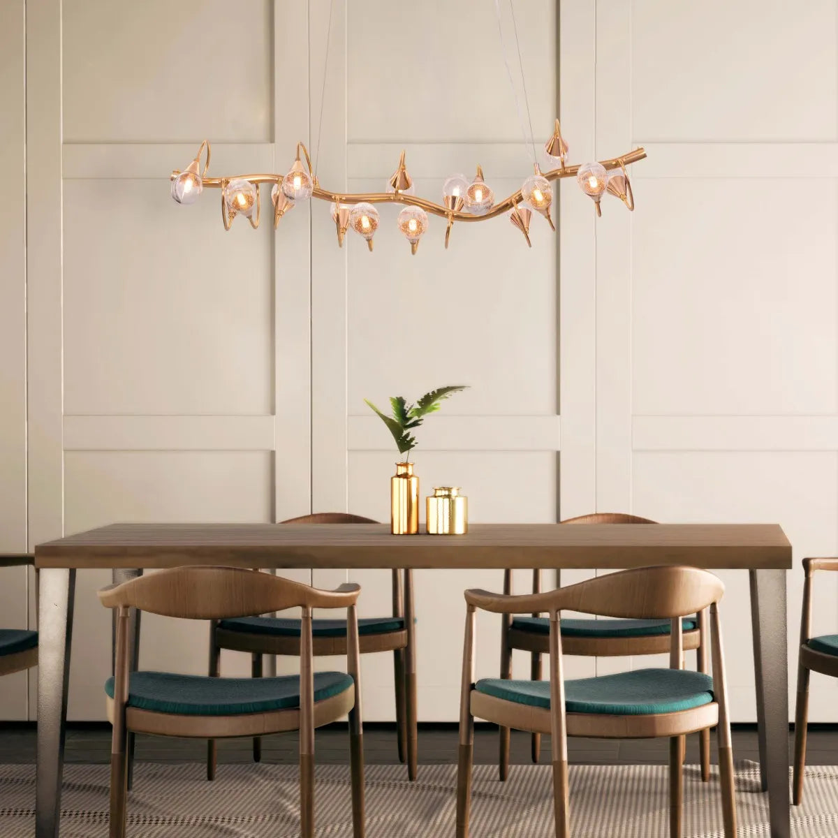 Fields Forever Chandelier in gold finish