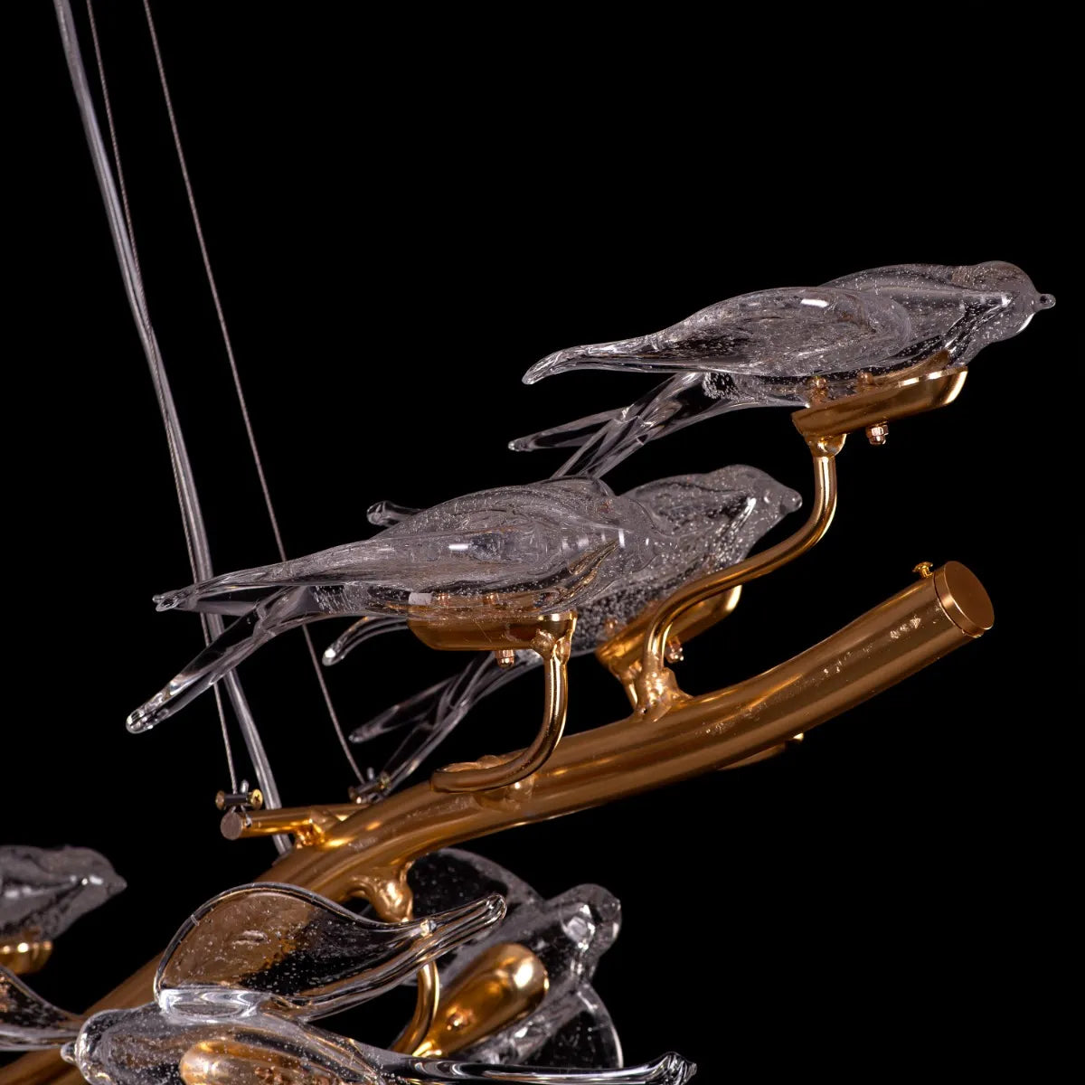 Birds Of Paradise Chandelier in gold finish