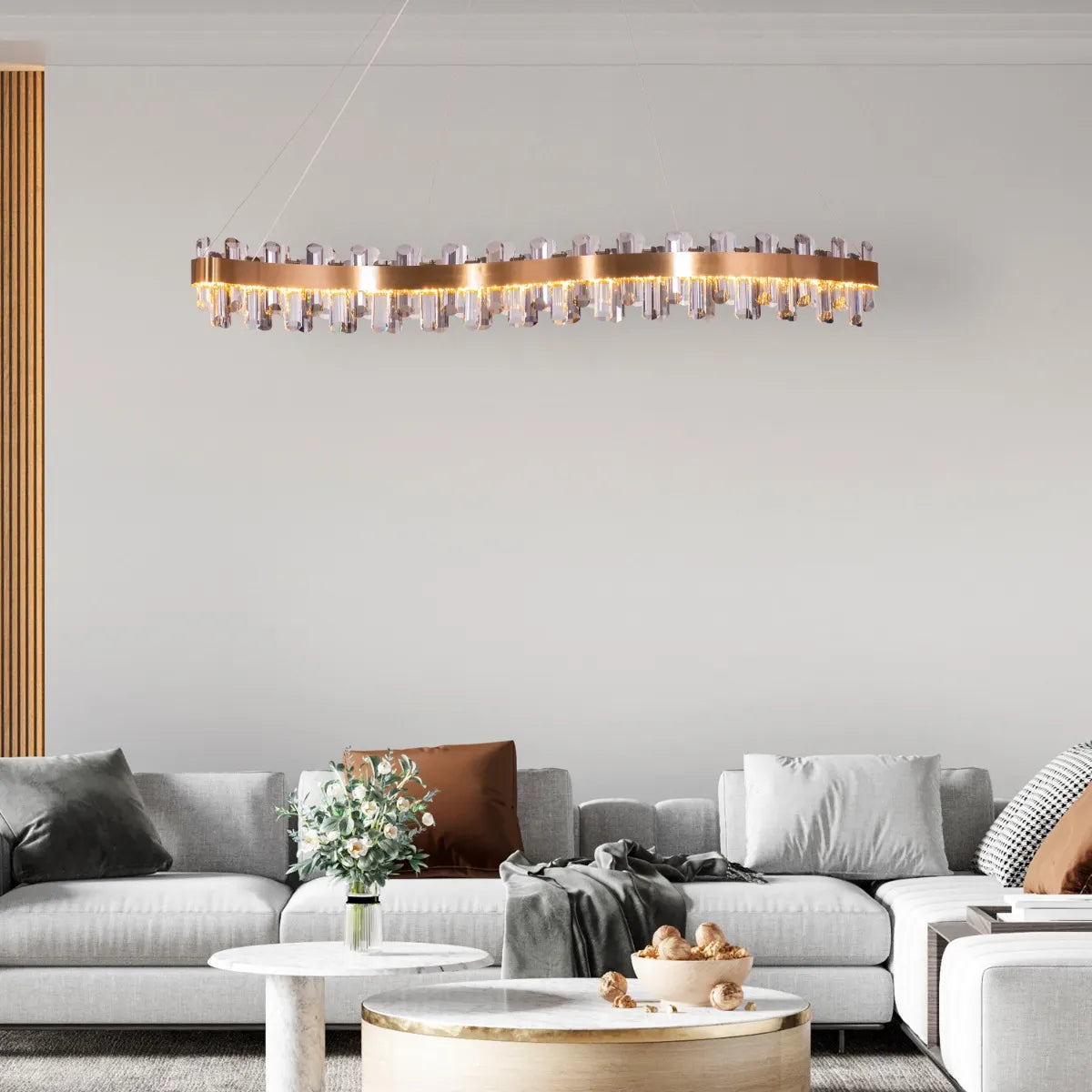 Start From Scratch Long Crystal Chandelier