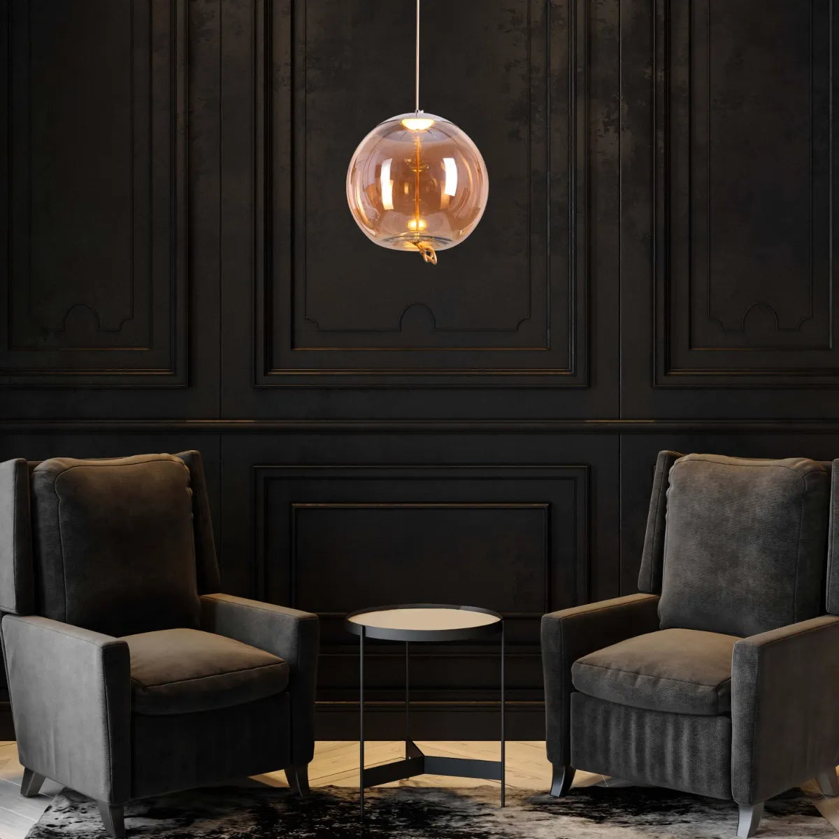 Motivation (Amber, Built-In LED) Glass Pendant Light
