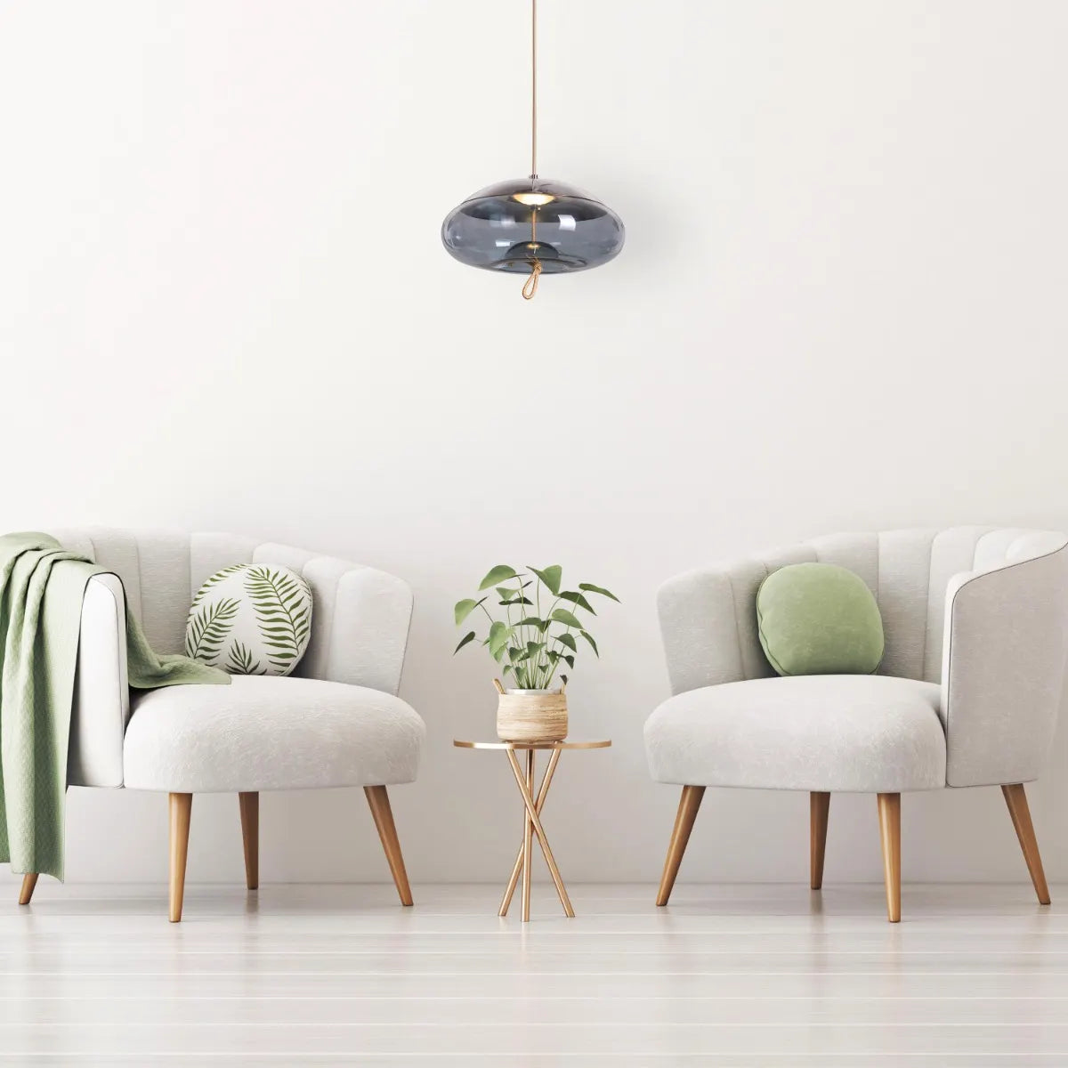 Change To Grow (Blue, Amber, Built-In LED) Glass Pendant Light