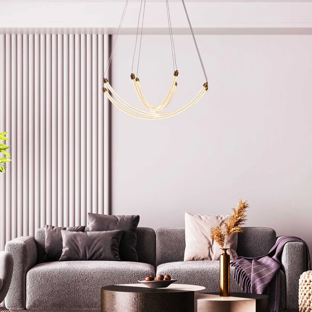 Quick Fix Chandelier: A dimmable LED chandelier with a remote control for customizable illumination.