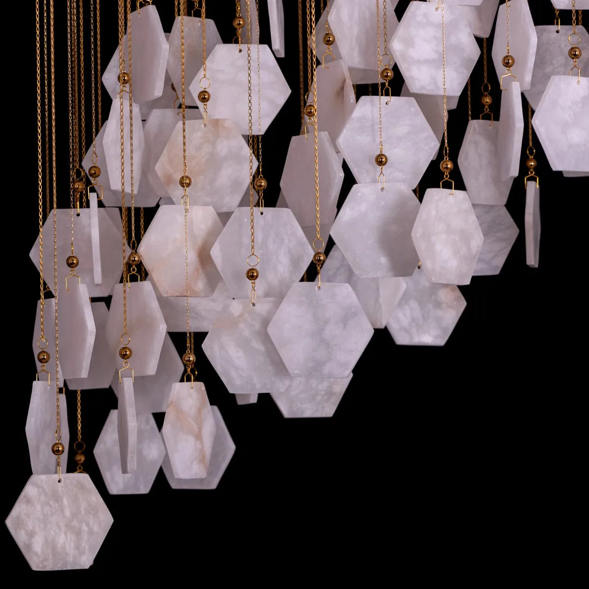 Caesar's Palace (Medium, White, 3 Color Dimmable LED Spotlight with Remote Control) Marble Chandelier