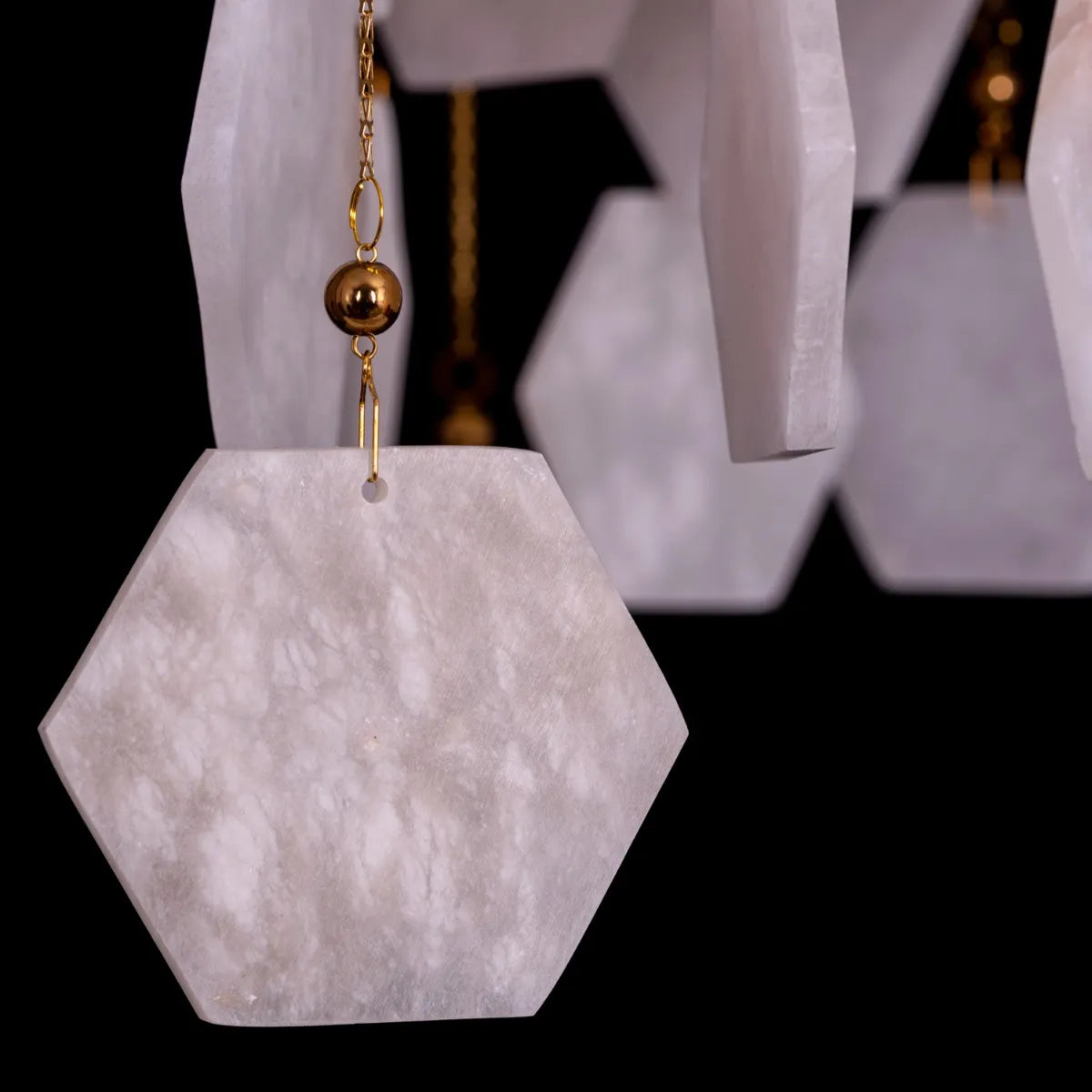 Caesar's Palace (Medium, White, 3 Color Dimmable LED Spotlight with Remote Control) Marble Chandelier