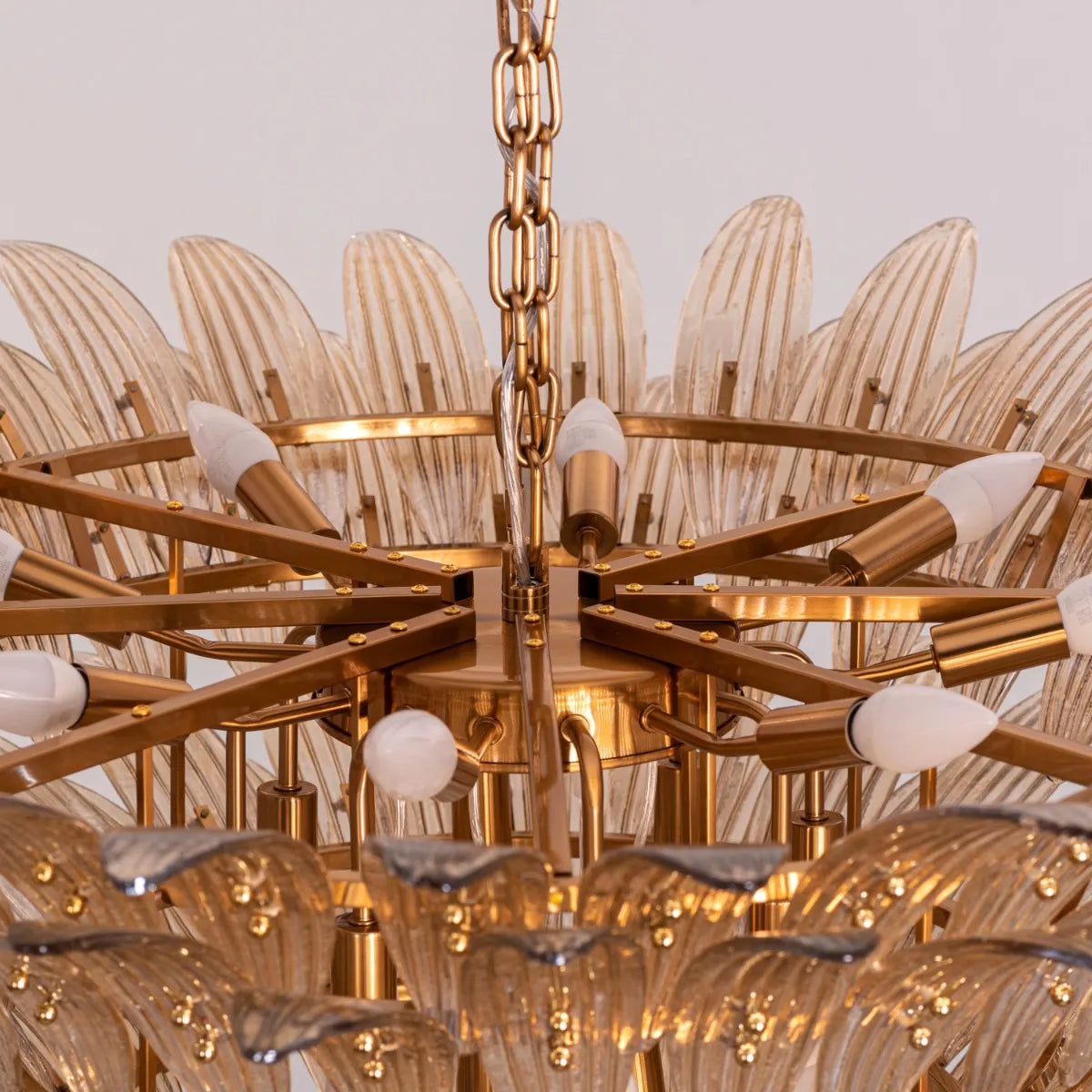Land This Plane (Large, Gold) Glass Chandelier