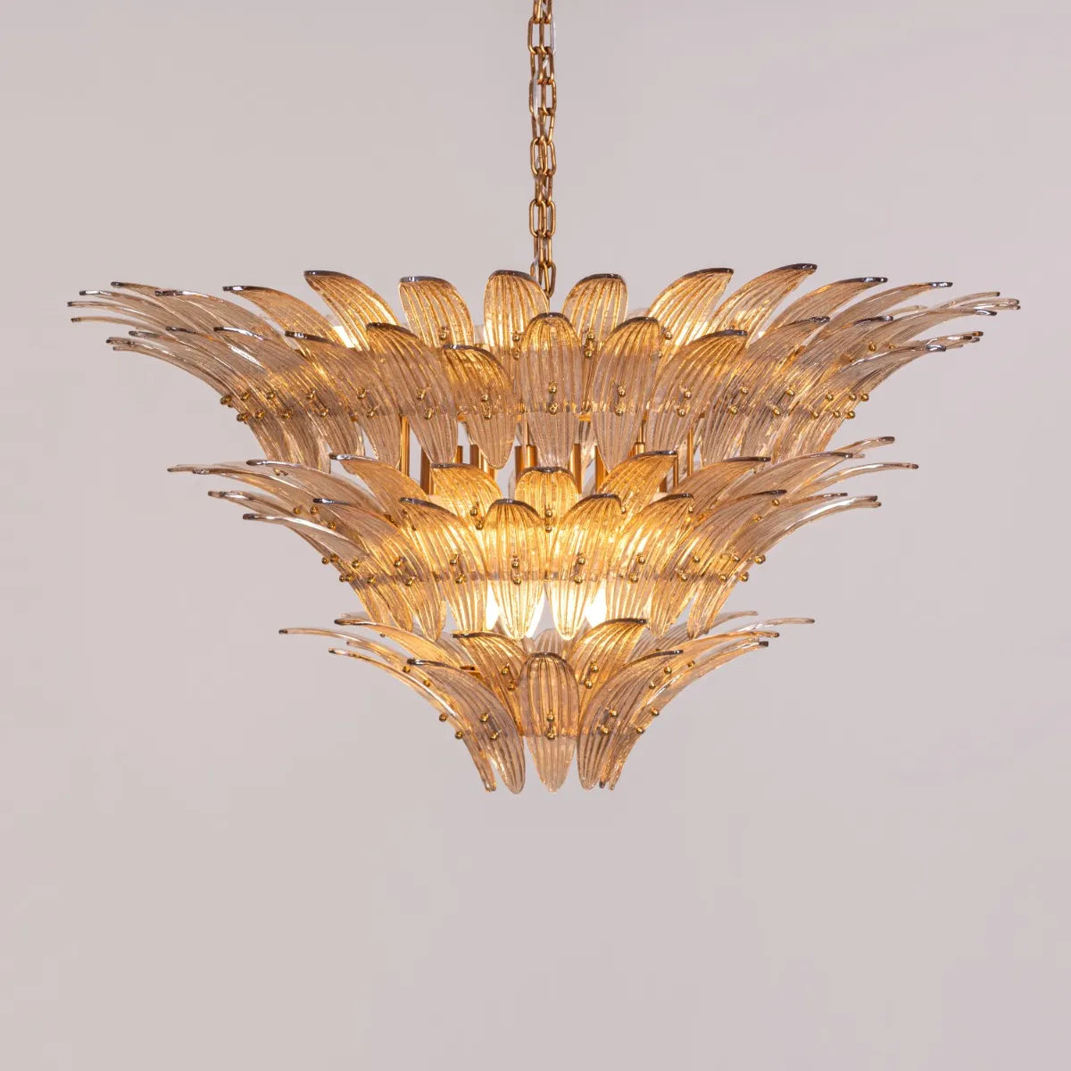 Land This Plane Chandelier suspended in a luxurious living room, its gold framework and glass elements evoking an aircraft's descent.