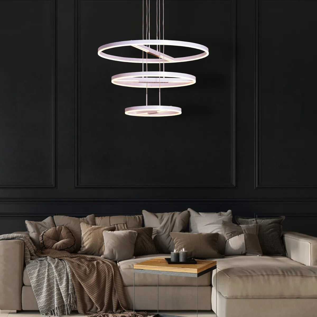 Rein In (White, Dimmable LED with Remote Control) Chandelier
