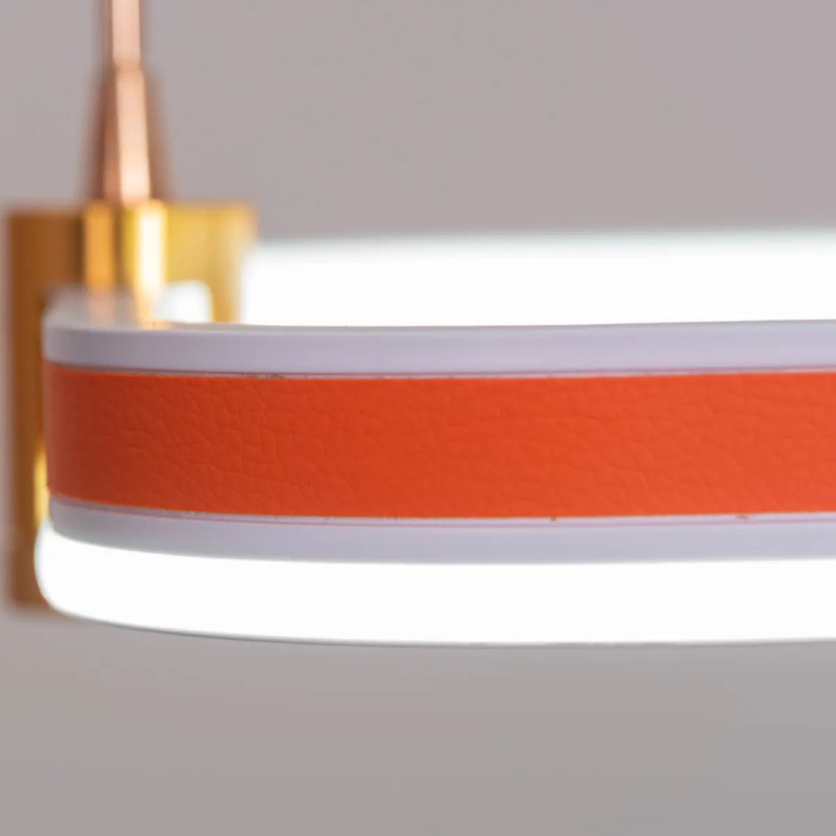 Love Test (Orange, Grey, Dimmable LED with Remote Control) Faux Leather Chandelier