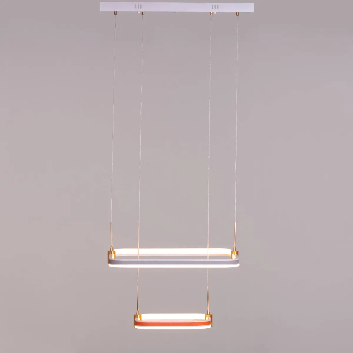 Love Test (Orange, Grey, Dimmable LED with Remote Control) Faux Leather Chandelier