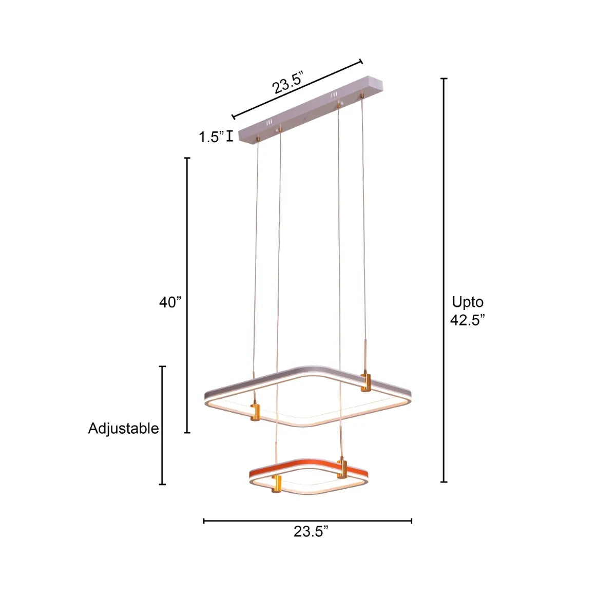 Love Test (Orange, Grey, Dimmable LED with Remote Control) Faux Leather Chandelier