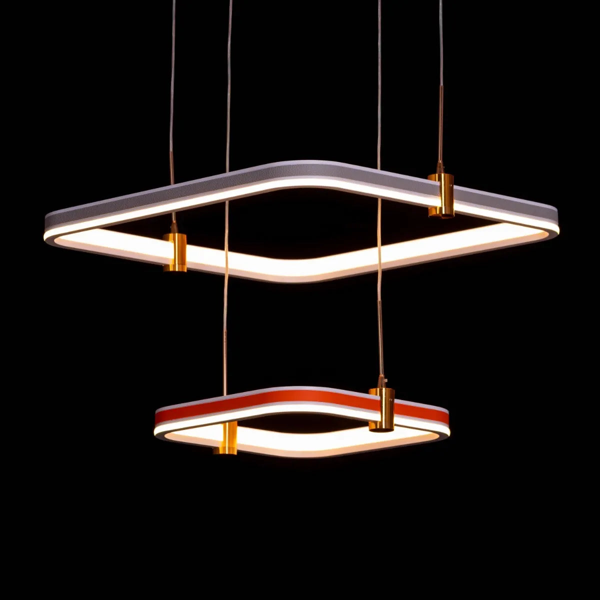 Love Test (Orange, Grey, Dimmable LED with Remote Control) Faux Leather Chandelier