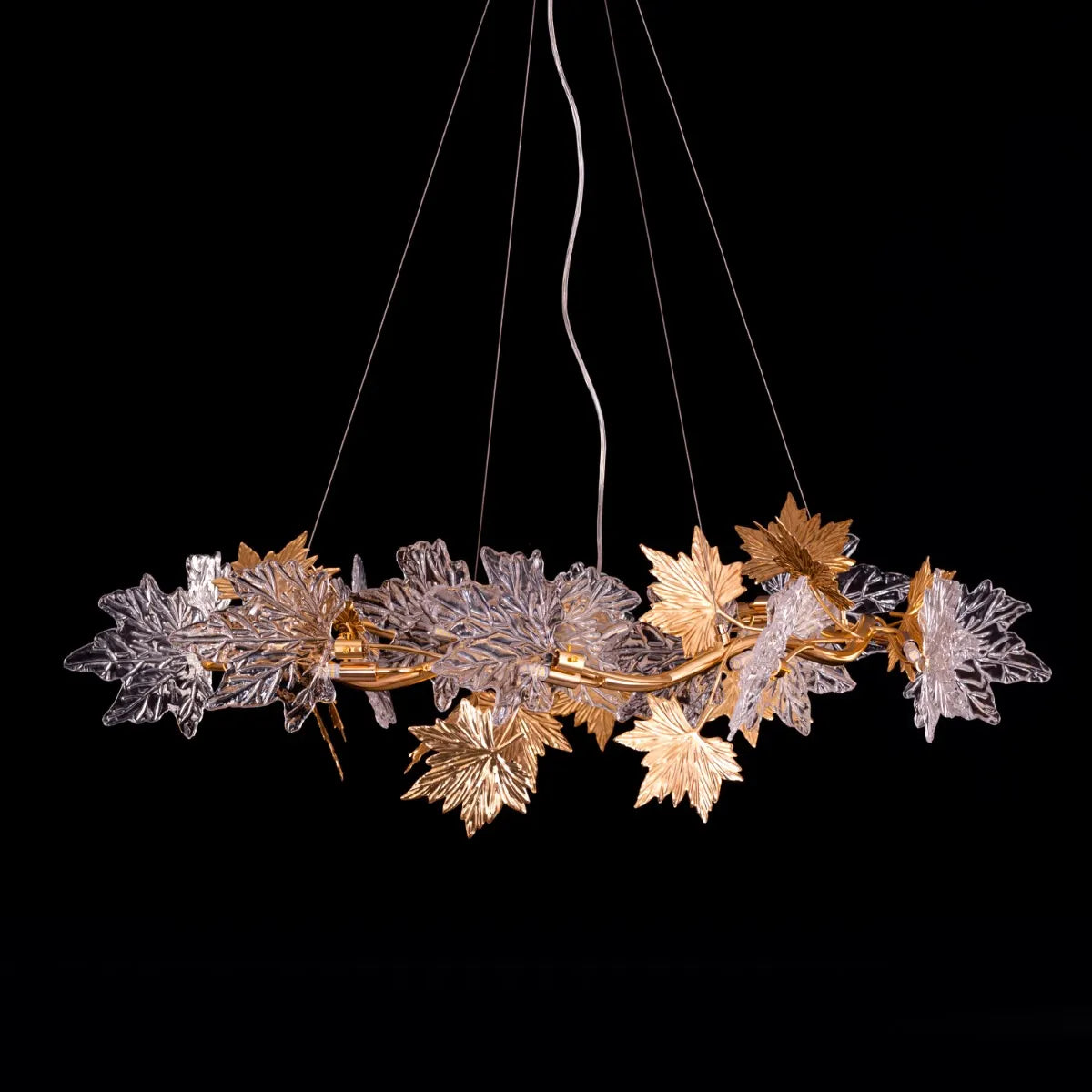 Falling For Flowers (Large, Gold) 1,2-Layer Tree Branch Crystal Chandelier
