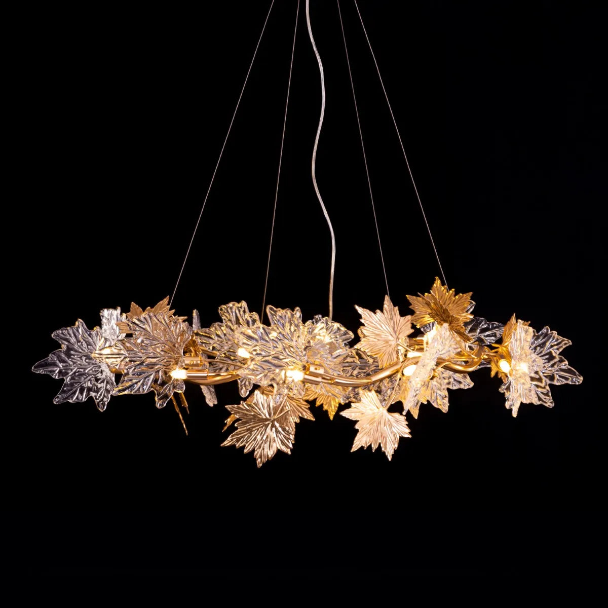 Falling For Flowers Chandelier in gold finish