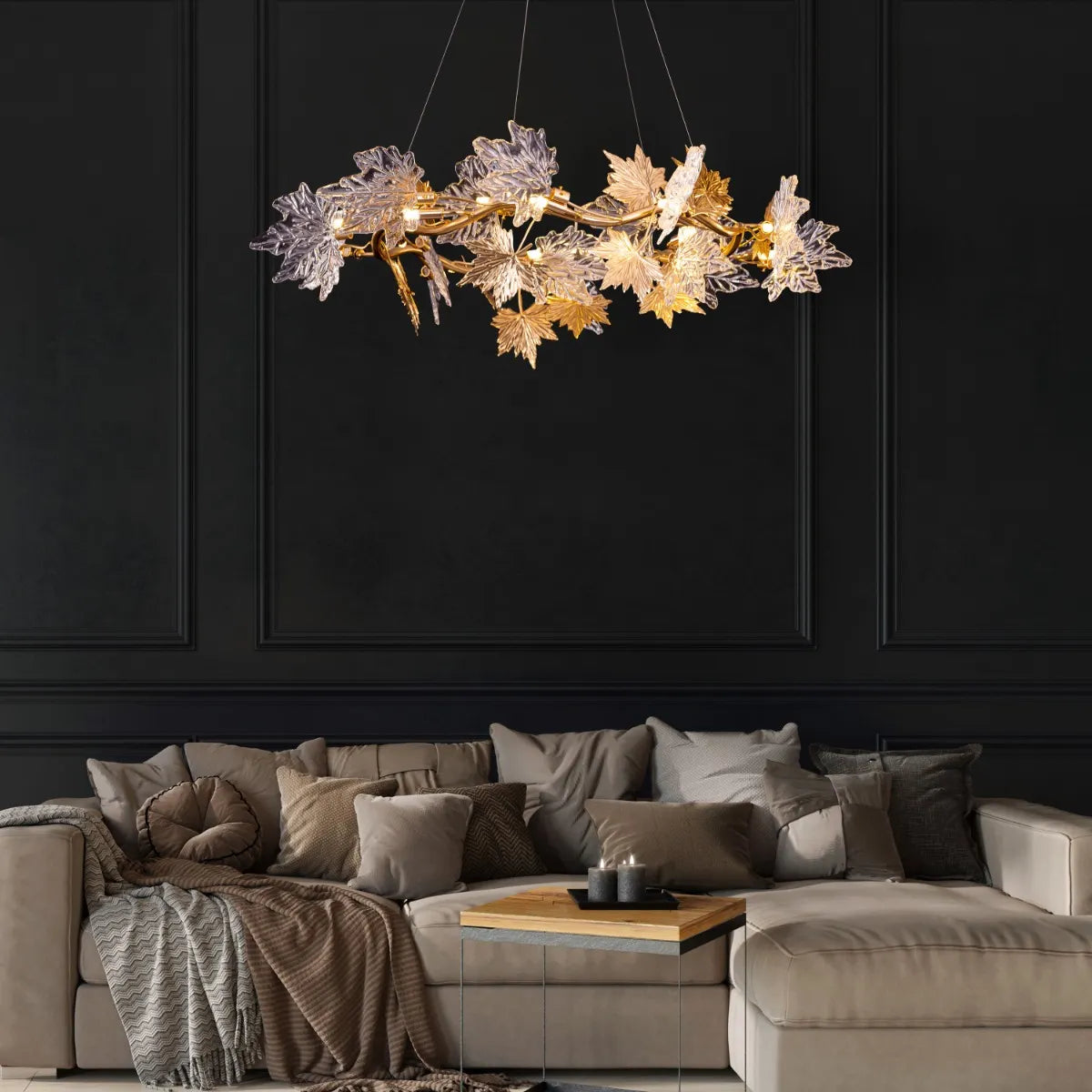 Falling For Flowers Chandelier in gold finish