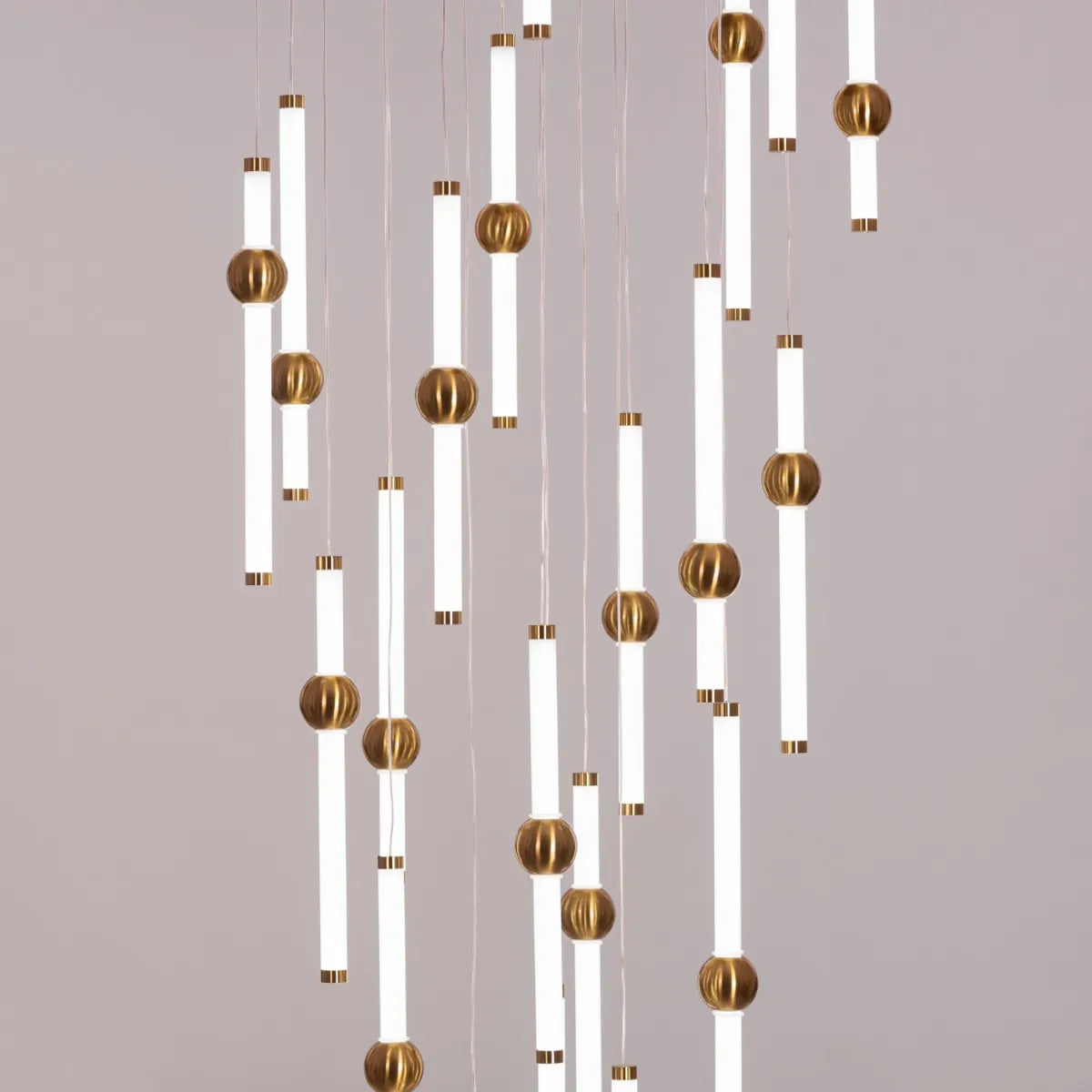 Left On Read (Large, White, Dimmable LED with Remote Control) Double Height Glass Chandelier