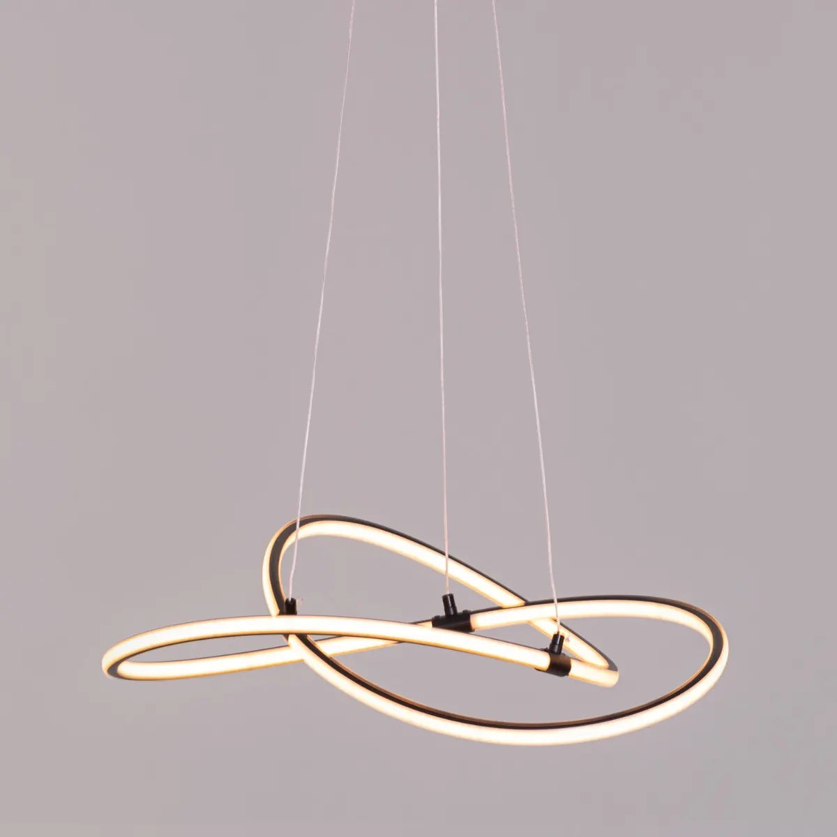 Twist Of Fate (Medium, Black, 3 Color Dimmable LED with Remote Control) Chandelier