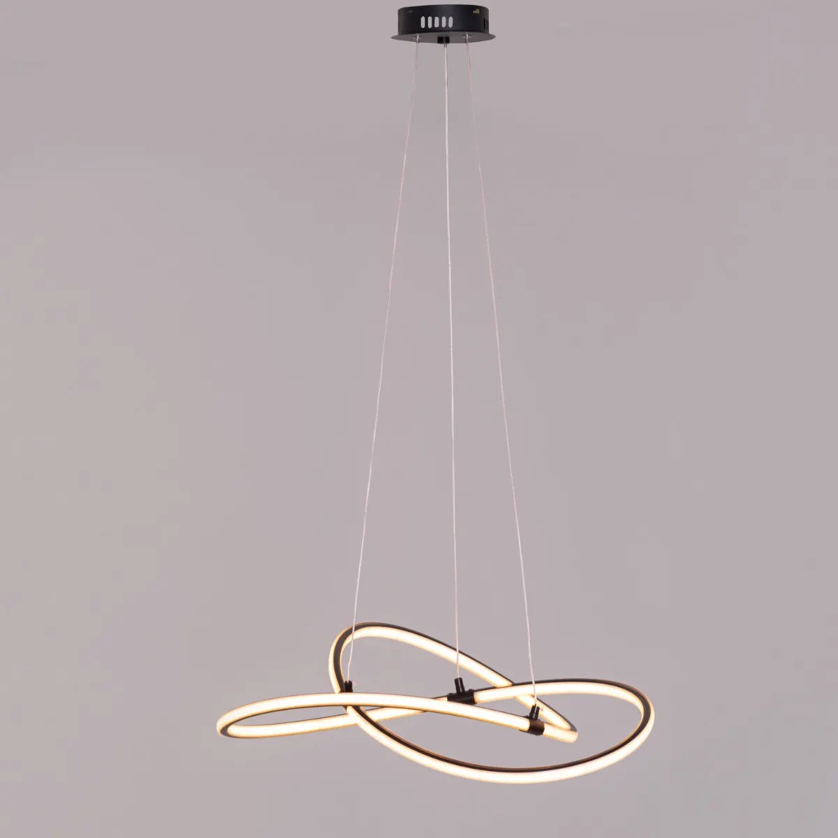 Twist Of Fate (Medium, Black, 3 Color Dimmable LED with Remote Control) Chandelier