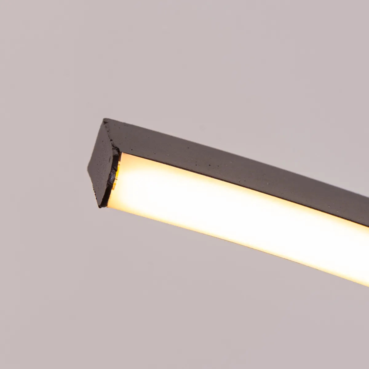 Black geometric LED chandelier with clean lines and modern design