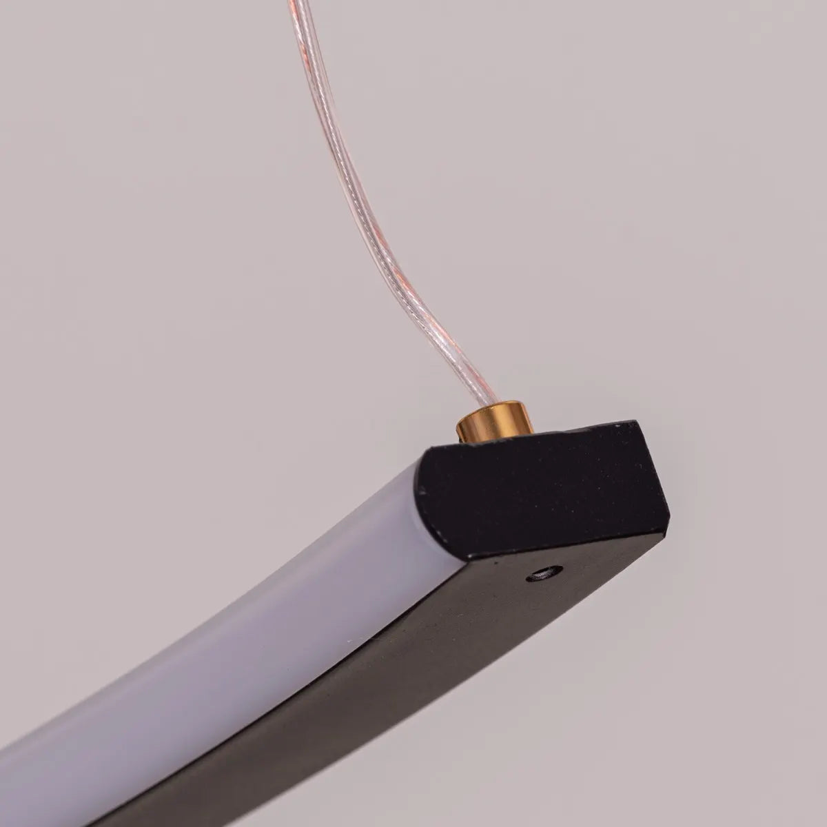 Black geometric LED chandelier with clean lines and modern design