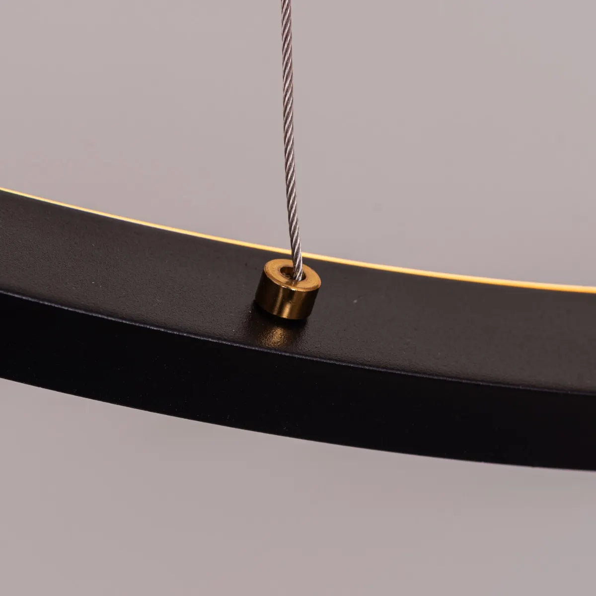 Black geometric LED chandelier with clean lines and modern design