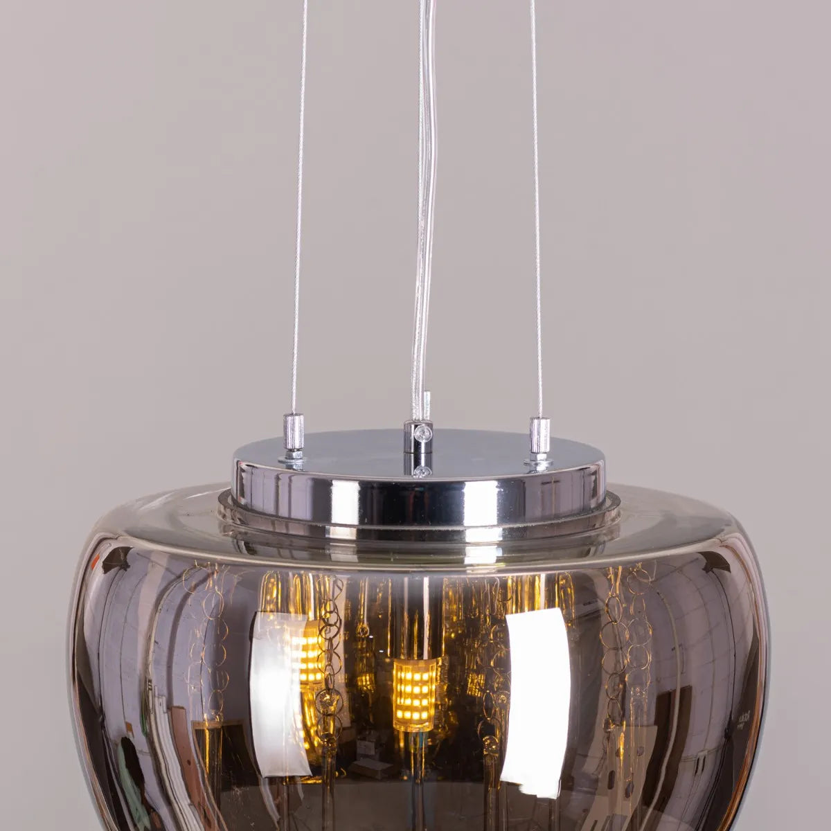 Enamoured Mini (28 cm, Smokey Grey, Mirror Finish) Crystal Pendant Light