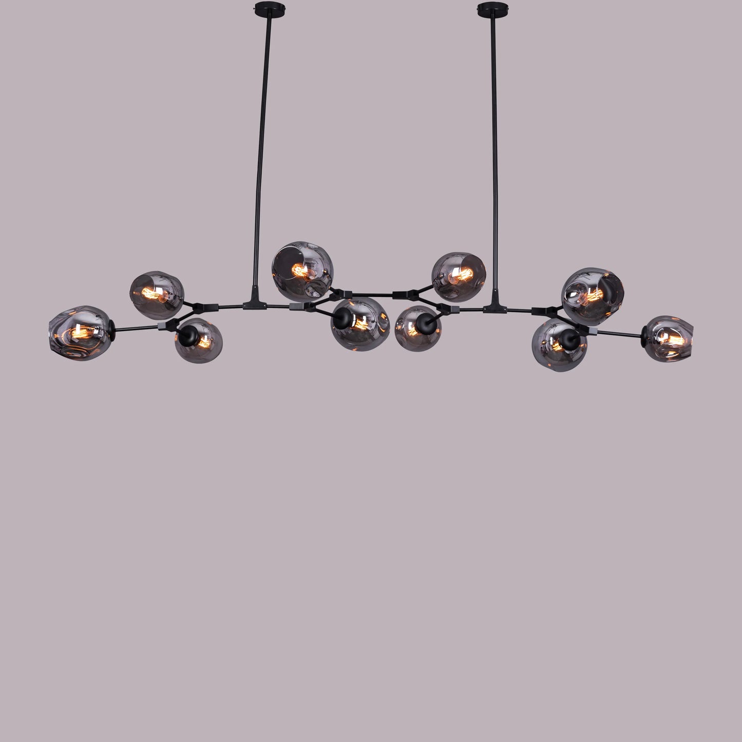 Games People Play (Large, Black, Smokey Grey) Glass Chandelier