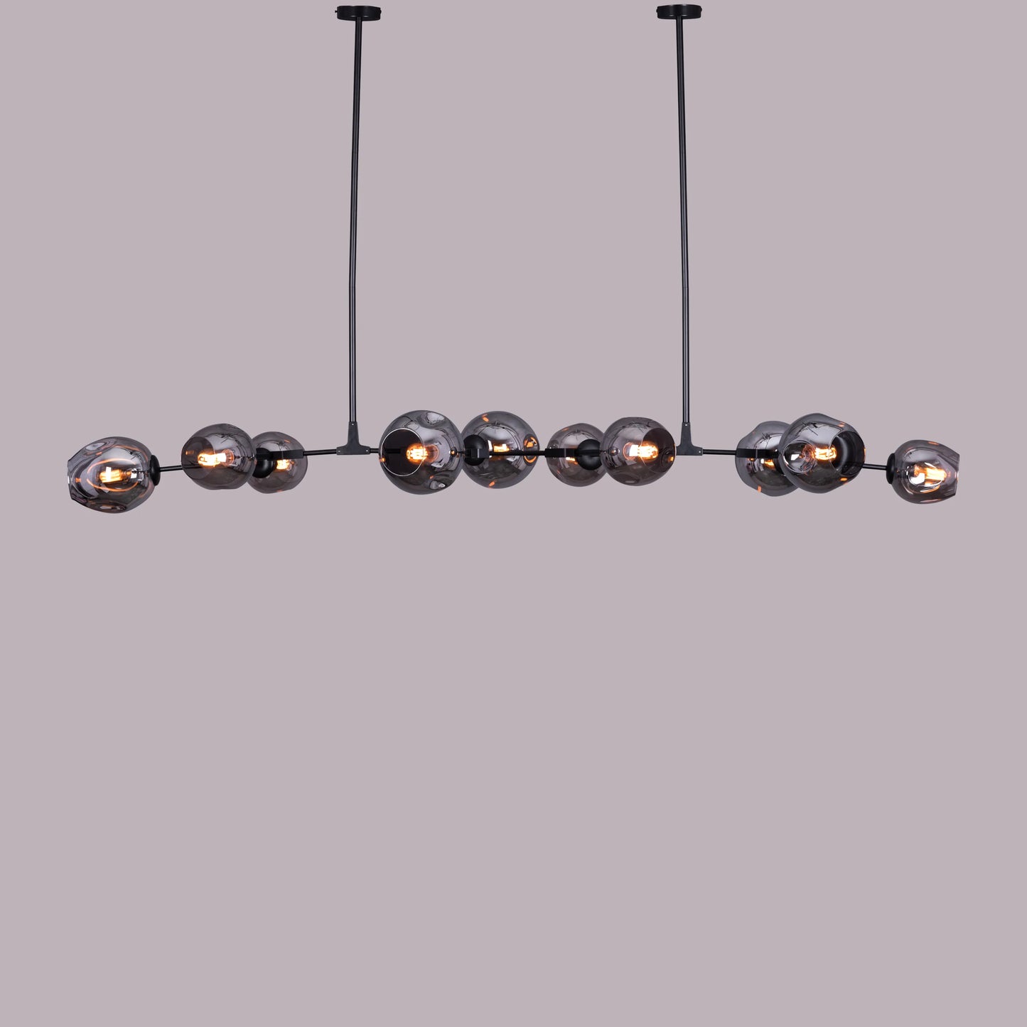 Games People Play (Large, Black, Smokey Grey) Glass Chandelier