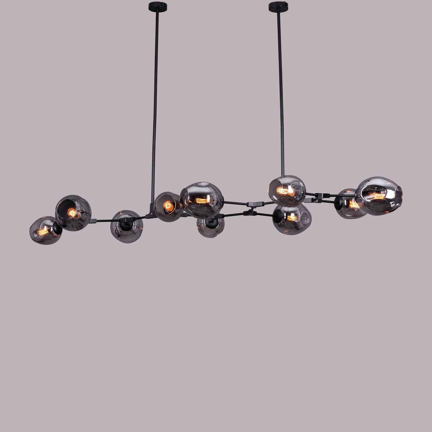 Games People Play (Large, Black, Smokey Grey) Glass Chandelier